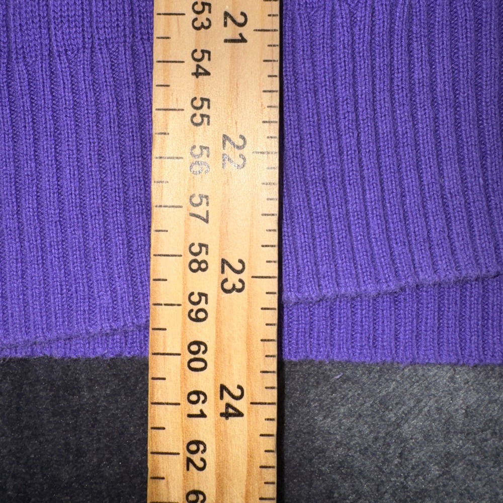 Kim Rogers Purple Cable Knit V-Neck Cotton Sweater Womens Large RN 31104 - Picture 14 of 14